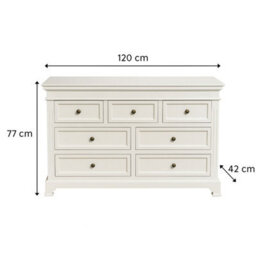 Melody Maison Large Ivory 7 Drawer Chest Of Drawers - Daventry Ivory Range - thumbnail 7