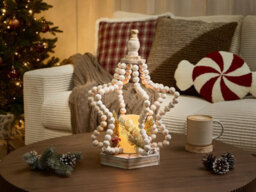 Beliani Christmas Decoration Led Patari Star 42 Cm Light Brown - thumbnail 2