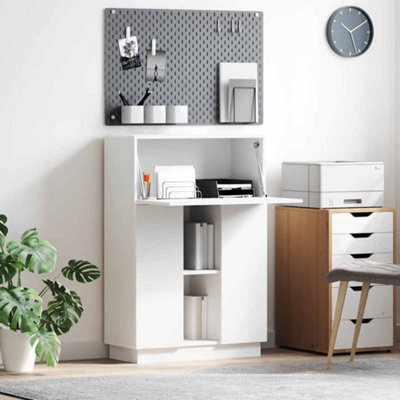 Berkfield White Writing Desk White Engineered Wood Medium - image 1