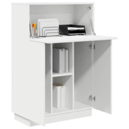 Berkfield White Writing Desk White Engineered Wood Medium - thumbnail 3