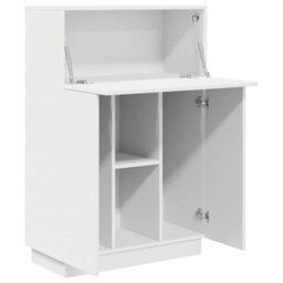 Berkfield White Writing Desk White Engineered Wood Medium - thumbnail 4