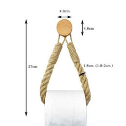 Hemp Rope Toilet Paper Holder , Wall Mount Tissue Rack For Bathroom And Kitchen Storage - thumbnail 2