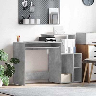 Berkfield Desk With Storage Concrete Grey 120.5X44X88.5 Cm Engineered Wood - image 1