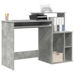 Berkfield Desk With Storage Concrete Grey 120.5X44X88.5 Cm Engineered Wood - thumbnail 3