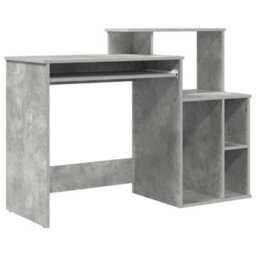 Berkfield Desk With Storage Concrete Grey 120.5X44X88.5 Cm Engineered Wood - thumbnail 2