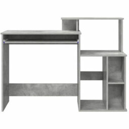 Berkfield Desk With Storage Concrete Grey 120.5X44X88.5 Cm Engineered Wood - thumbnail 5