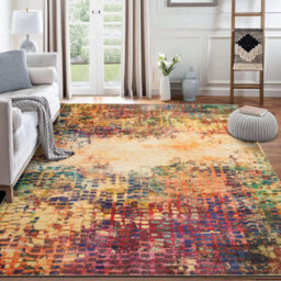 Ameha Vibrant Area Rugs Cashmere Style Soft Short Pile Vintage Rug For Living Room Large 200X290Cm Carpet For Dining Room - thumbnail 9
