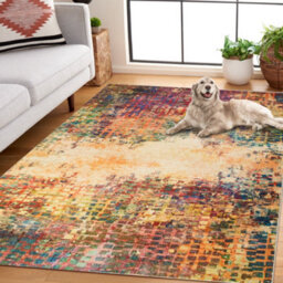Ameha Vibrant Area Rugs Cashmere Style Soft Short Pile Vintage Rug For Living Room Large 200X290Cm Carpet For Dining Room - thumbnail 3