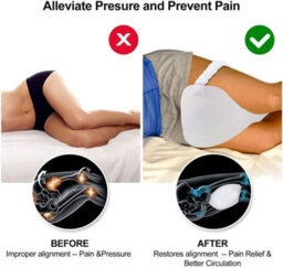 Mantraraj Comfort Therapy Knee Pillows Memory Foam Leg Pillow With Elastic Strap For Side Sleepers Sciatica Pain Relief - thumbnail 5