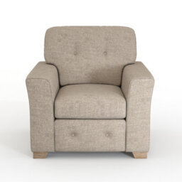 Furnishings For Less UK Hartley Beige Armchair Sofa Full Back Tufted Cushions - thumbnail 2