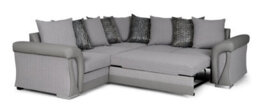 Corner Sofa Bed Vigo With Storage Grey Fabric/ Faux Leather Scatter Back Cushions - thumbnail 3