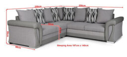 Corner Sofa Bed Vigo With Storage Grey Fabric/ Faux Leather Scatter Back Cushions - thumbnail 2