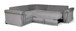 Corner Sofa Bed Vigo With Storage Grey Fabric/ Faux Leather Scatter Back Cushions - thumbnail 4