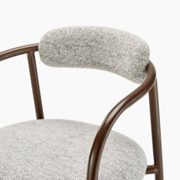 Furniturebox Uk 2X Rhea Grey Fabric Dining Chairs Bronze Legs - thumbnail 8