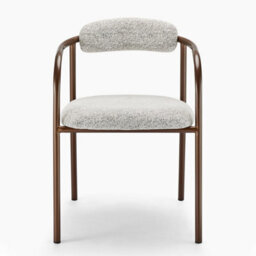 Furniturebox Uk 2X Rhea Grey Fabric Dining Chairs Bronze Legs - thumbnail 7