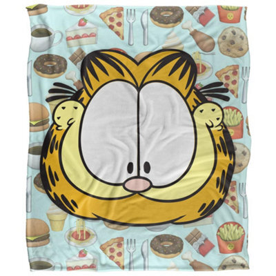 Garfield Silky Food Supersoft Blanket Light Blue/yellow (One Size) - image 1