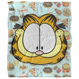 Garfield Silky Food Supersoft Blanket Light Blue/yellow (One Size) - thumbnail 1