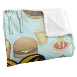 Garfield Silky Food Supersoft Blanket Light Blue/yellow (One Size) - thumbnail 3