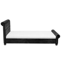 Beliani Bed Velvet Avallon 180 X 200 Cm (Eu Super King) Black - thumbnail 6