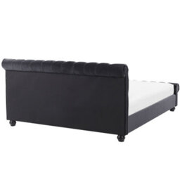 Beliani Bed Velvet Avallon 180 X 200 Cm (Eu Super King) Black - thumbnail 7
