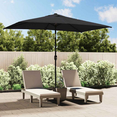 Walplus Garden Parasol With Metal Pole 300X200 Cm Black - image 1