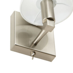 Happy Homewares Sleek Bedside Wall Light In Satin Nickel With Toggle Switch And Shade - thumbnail 4
