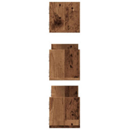 Berkfield Wall Shelves 3 Pcs Old Wood 58X18X18 Cm Engineered Wood - thumbnail 5