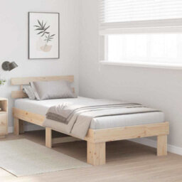 Walplus Bed Frame With Headboard Brown 90 X 200 Cm - thumbnail 4