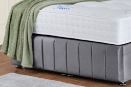 UKBEDFURNITURE Kamara Wingback Plush Grey End Opening Divan Ottoman Bed With 54 Inch Headboard - thumbnail 4