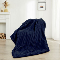 Neo Waffle Shaped Electric Blanket Heated Fleece Overblanket Throw Machine Washable Remote Timer Control Heat Settings - Navy - thumbnail 5