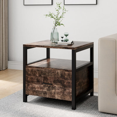 Thehotsale 56Cm H X 55Cm W X 51Cm D Wooden Bedside Table Bedroom Nightstand Side Table With Drawer - image 1