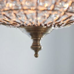 Anson Lighting Lily Pendant Light Finished In Antique Brass Plate And Clear Glass - thumbnail 4