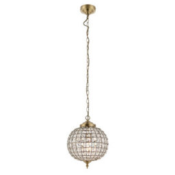 Anson Lighting Lily Pendant Light Finished In Antique Brass Plate And Clear Glass - thumbnail 6