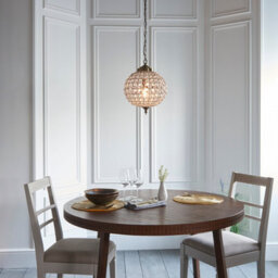 Anson Lighting Lily Pendant Light Finished In Antique Brass Plate And Clear Glass - thumbnail 3