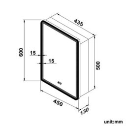 Bathroom Led Mirror Cabinet 450X600 With Shaver Socket Demister Dimmable Lights - thumbnail 2