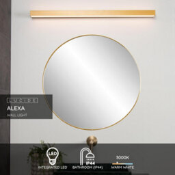 Lucide Alexa 13W Led Over Mirror Light Matt Gold - thumbnail 2