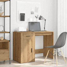 Berkfield Desk Artisan Oak 100X49X75 Cm Engineered Wood - thumbnail 3