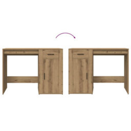 Berkfield Desk Artisan Oak 100X49X75 Cm Engineered Wood - thumbnail 8
