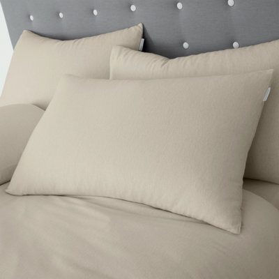 Catherine Lansfield Brushed Cotton Standard Pillowcase Pair Cream - image 1