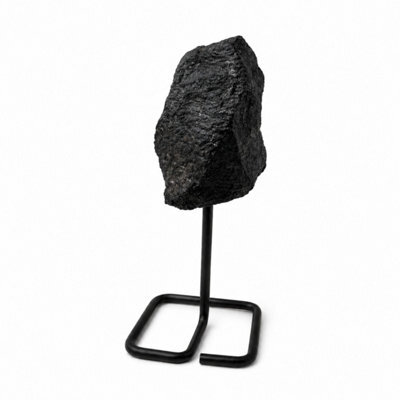 Black Tourmaline Specimen On Metal Stand Natural Crystal Display Piece - image 1