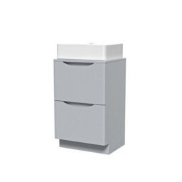 Nes Home 500mm Matte Grey Bathroom Vanity Unit, Worktop With Square Bowl Basin - thumbnail 5
