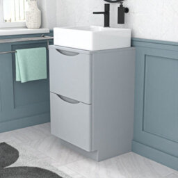 Nes Home 500mm Matte Grey Bathroom Vanity Unit, Worktop With Square Bowl Basin - thumbnail 2
