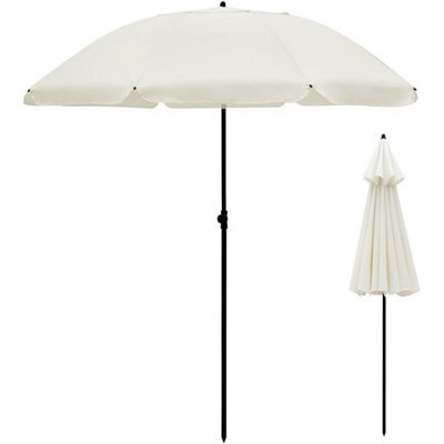 Vivo 2M Outdoor Garden Parasols Umbrella With Crank Handle Tilting Sunshade Uv 30+ - Cream - image 1