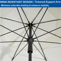 Vivo 2M Outdoor Garden Parasols Umbrella With Crank Handle Tilting Sunshade Uv 30+ - Cream - thumbnail 5