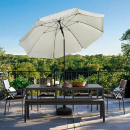 Vivo 2M Outdoor Garden Parasols Umbrella With Crank Handle Tilting Sunshade Uv 30+ - Cream - thumbnail 3