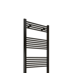 Simple Bathroom 800X400mm Matt Black Designer Straight Ladder Style Radiator - thumbnail 2