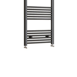 Simple Bathroom 800X400mm Matt Black Designer Straight Ladder Style Radiator - thumbnail 5
