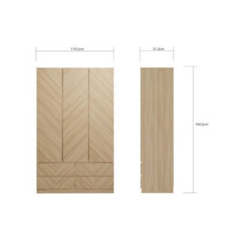 Gfw Catania 3 Door 4 Drawer Wardrobe Euro Oak - thumbnail 6