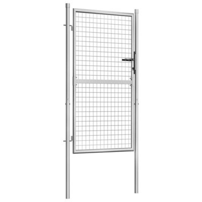 Berkfield Classic Garden Gate Galvanised Steel 105X200 Cm Silver - image 1