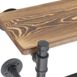 Rustic Wood Scaffold Board Floating Shelf Wall Mount Clothes Rail Hanger Display - thumbnail 5